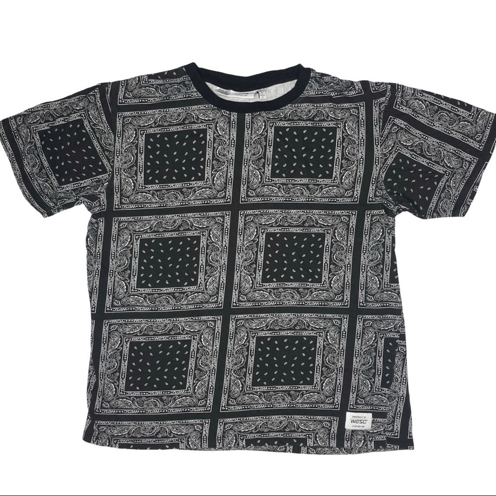 WESC Black Bandanna T-Shirt Unisex L/XL